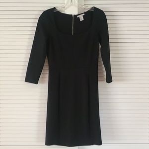 H & M Ribbed 3/4 Sleeve Dress. Size S. Black. Back Zipper